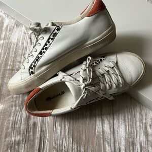 Madewell White and Orange Sneakers